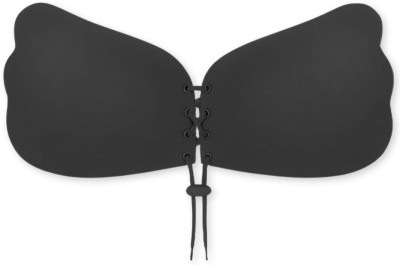 SIZI Bra Reusable Self Adhesive Backless Bra Invisible Sticky Push up Women Stick-on Lightly Padded Bra(Black)