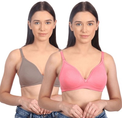 Vanila Women Everyday Lightly Padded Bra(Orange, Pink)