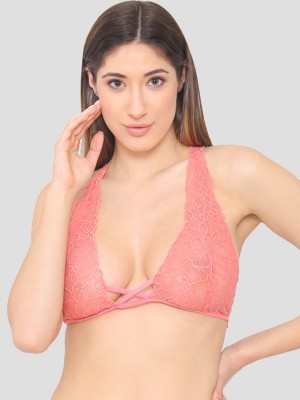 N-gal N-Gal Lace T-Strap Stylish Back Bralettes Bra Women Plunge Non Padded Bra(Pink)