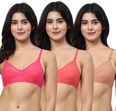 LILY anpas Women Everyday Non Padded Bra(Pink, Red, Brown)