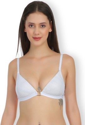 Selfcare Womens Fancy Half Coverage Tshirt Bra Women Full Coverage Lightly Padded Bra(White)