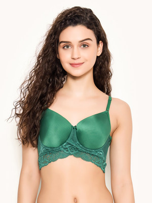 Clovia Women Bralette Lightly Padded Bra(Green)