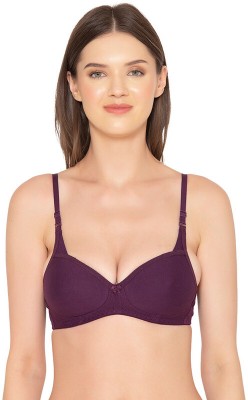 Groversons Paris Beauty Women T-Shirt Lightly Padded Bra(Purple)