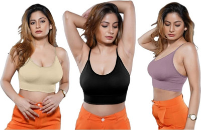 MAHEK CREATIVE fANCY FREE SIZE BRA Women Cami Bra Lightly Padded Bra(Multicolor)