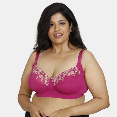 ZIVAME Women Full Coverage Non Padded Bra(Pink)