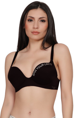 LUISSA Seamless Wireless Push Up Bra for Women – Padded, Anti-Sagging, Full Cup Women Everyday Lightly Padded Bra(Black)