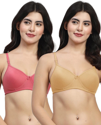 LILY maofcigamMino Women T-Shirt Heavily Padded Bra(Gold, Purple)
