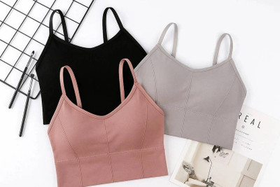 Nakshu Women Everyday Lightly Padded Bra(Purple, Black, Grey)