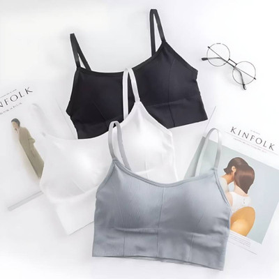 MAHEK CREATIVE Women Sports Lightly Padded Bra(Grey, White, Black)