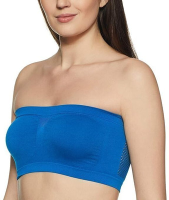 Mcoria Seamless Strapless Stretch Tube Bra Women Everyday Non Padded Bra(Blue)