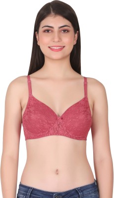 LacyLuxe Seamless Padded Bra Women T-Shirt Lightly Padded Bra(Maroon)