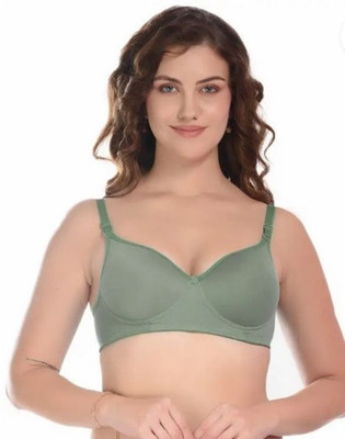 PRARIKSH UNICORN Women Solid Colour Padded Bra Full Coverage for All Day Comfort Women Full Coverage Lightly Padded Bra(Green)