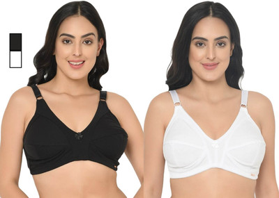 Curvy Love Women Everyday Non Padded Bra(Black, White)