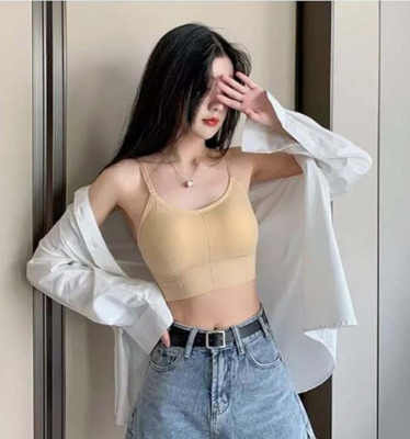 MAHEK CREATIVE Pack of 3 Girls womens padded beginner cotton sports gym bra Women Sports Lightly Padded Bra(Multicolor)