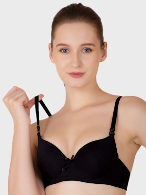 Luella Women's Push-Up Bra, Underwired, Padded Soft Cups Women Push-up Lightly Padded Bra(Black)