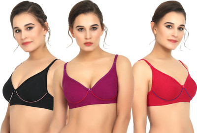 LUXURA ESSENTIALS by LUXURA ESSENTIALS Women Full Coverage Non Padded Bra(Multicolor)