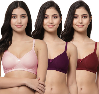 Docare Detachable Strap Women T-Shirt Lightly Padded Bra(Pink, Purple, Maroon)