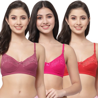 Docare NET21 Women Bralette Non Padded Bra(Maroon, Pink, Red)