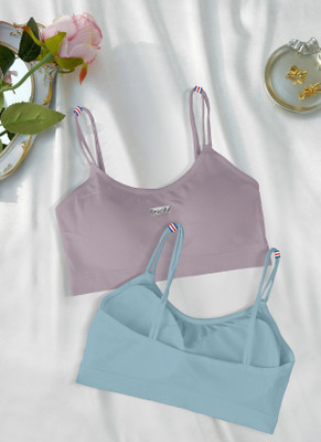 Fashocart 2122-prple-blue-02-FREE Women Full Coverage Lightly Padded Bra(Blue)