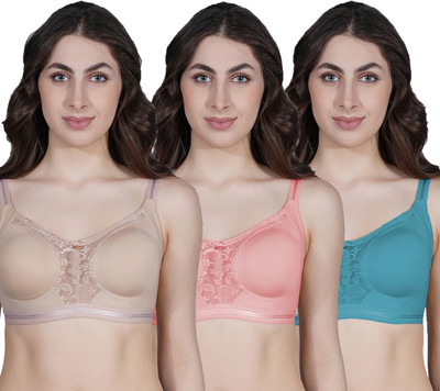 Ladyland BRA FOR WOMEN Women T-Shirt Non Padded Bra(Beige, Orange, Blue)