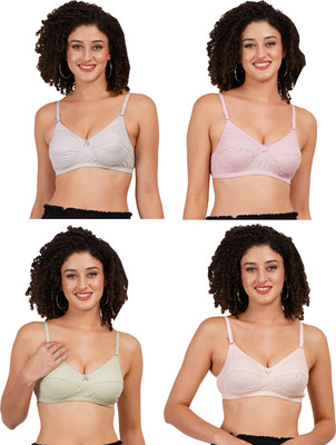 FigureFit Rajni Women Everyday Non Padded Bra(Grey, Pink, Green, Orange)