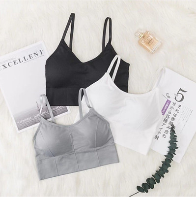 BRANKLY URJA Women Cami Bra Lightly Padded Bra Women Cami Bra Lightly Padded Bra(White, Black, Grey)