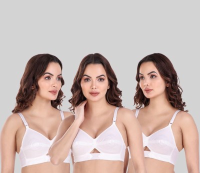 ASHMIRAS Chanderkiran Cotton Basic Bra-White Women T-Shirt Non Padded Bra(White)