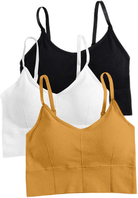 Vihrik No Women Everyday Lightly Padded Bra(Black, White, Yellow)