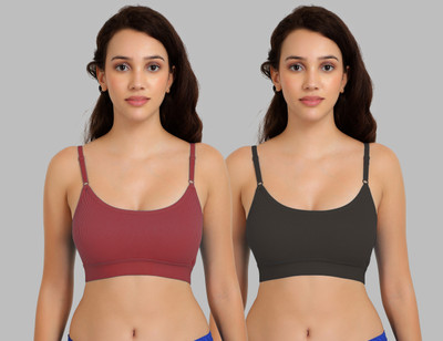 samvar B_Goma Bra Women Minimizer Non Padded Bra(Maroon, Black)