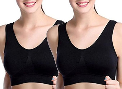 SUPERFAB Air Bra For Women And Girls Wirefree & Seamless Air Bra Women Everyday Non Padded Bra(Black)