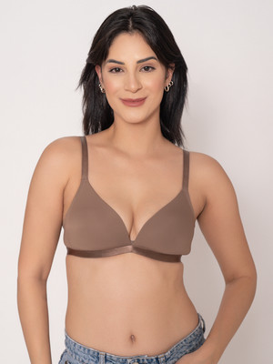 Chelvet Women Everyday Lightly Padded Bra(Brown)