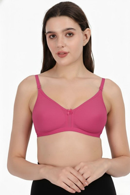 WAONY Daily Comfort Full Coverage Bra Women T-Shirt Non Padded Bra(Pink)