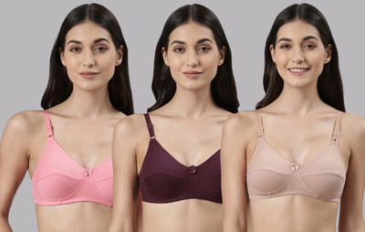 Dollar Missy Wire-Free Uplift Support Everyday Women Everyday Non Padded Bra(Purple, Pink)