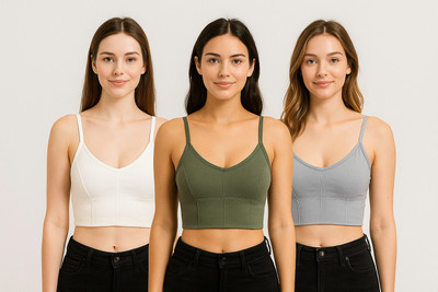 Surinka Women Sports Bras Yoga Gym Bra Women Sports Lightly Padded Bra(White, Grey, Green)