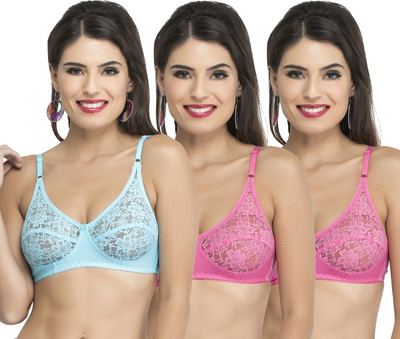 Docare Diamond Women Bralette Non Padded Bra(Blue, Pink)