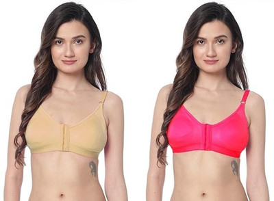 AUMSHTA Women Maternity/Nursing Non Padded Bra(Beige, Pink)