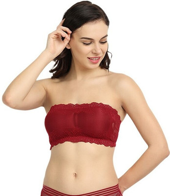 BRATON Women Bralette Lightly Padded Bra(Maroon)