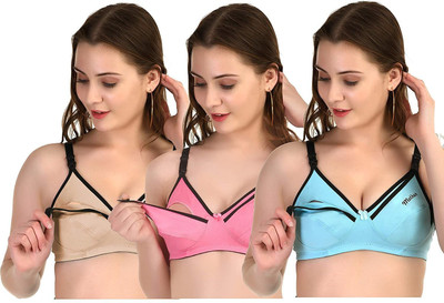 NIZARAAM Mother Bra Women Maternity/Nursing Non Padded Bra(Multicolor)