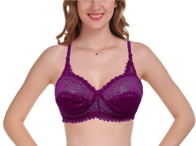 Brascollections Women Full Coverage Non Padded Cocktail Bra Women Full Coverage Non Padded Bra(Purple)