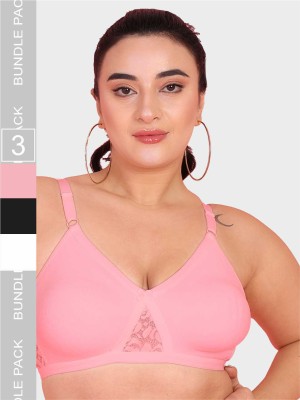 Curvy Love Crossfit Women Full Coverage Non Padded Bra(Pink, Black)