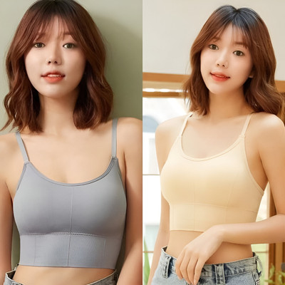 SYNOVATIC Women Sports Lightly Padded Bra(Grey, Beige)