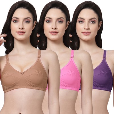 Shyam Sons FLAIR Shine Women Everyday Non Padded Bra(Brown, Pink, Purple)