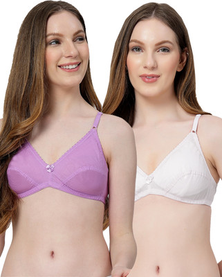 LILY anwahb Women Everyday Non Padded Bra(Purple, White)