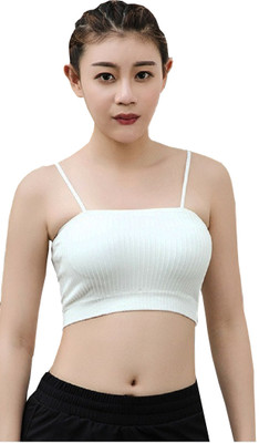3SIX5 gathered anti-glare underwear Bra beautiful back girls-Womens Women Bralette Lightly Padded Bra(White)