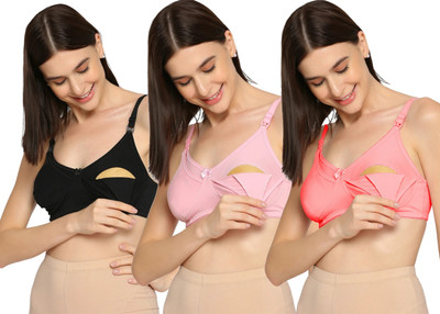 Evamomies Women Maternity/Nursing Non Padded Bra(Multicolor)