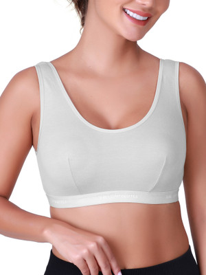 SKDREAMS Women T-Shirt Non Padded Bra(White)