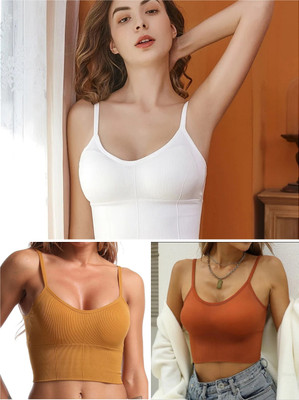 MEEMBOOLI Lightly Padded Bra Women Everyday Lightly Padded Bra(White, Beige, Orange)