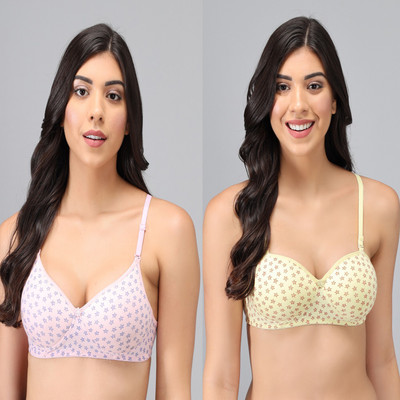 Mollis Women T-Shirt Lightly Padded Bra(Multicolor)