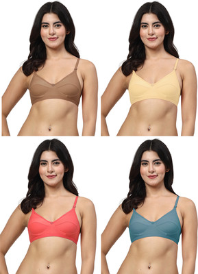 LILY anpas Women Everyday Non Padded Bra(Beige, Beige, Blue, Red)