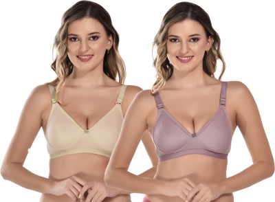 Viral Girl NA Women Everyday Non Padded Bra(Beige, Purple)